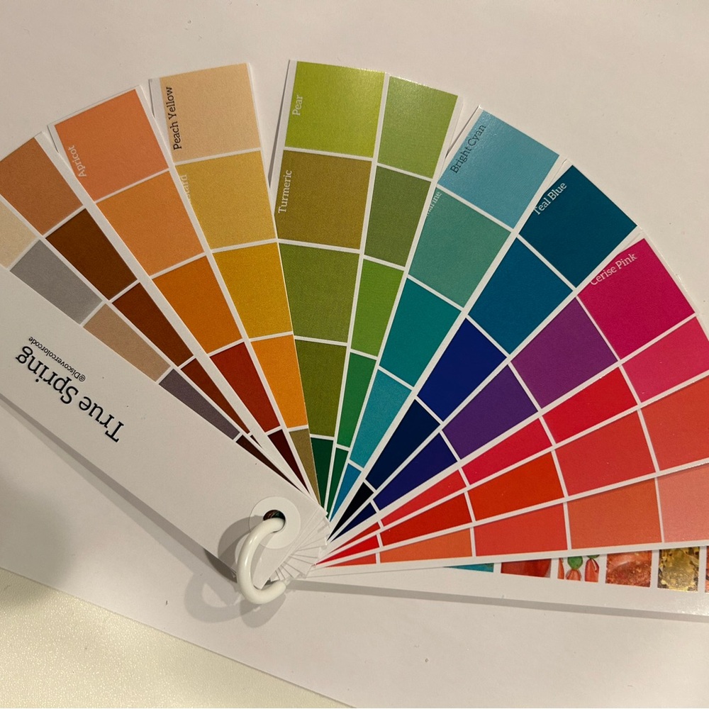 True Spring / Warm Spring Color Swatch Fan - personal seasonal color analysis
